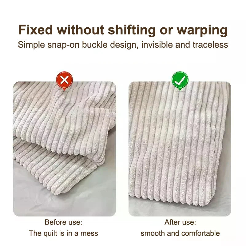pinces antidérapantes fixatrices couvre lit blanc beige rayures modernes boucles 10 paires