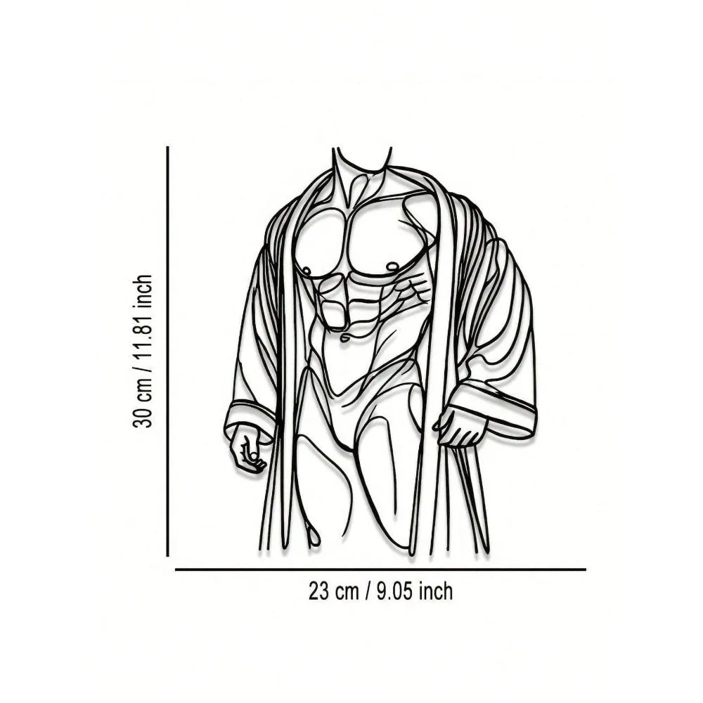 autocollant mural minimaliste personnage musclé noir résistant salle bain