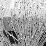 rideau franges transparent moderne argenté beige barre métallique suspension 100x200cm