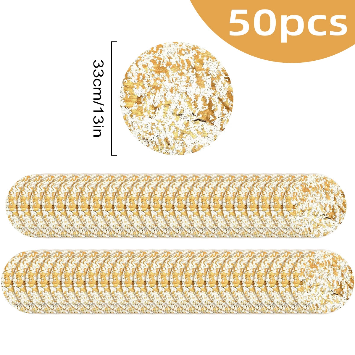 serviettes table modernes blanches dorées motif filetage pack 50pcs 33cm