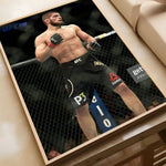 affiche ufc boxeurs moderne sportive noir blanc rouge jetro cadre bois chambre salonhôtel