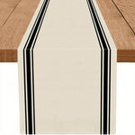 chinois simple motif table rustique blanc noir rayures vertical festive noel polyester résistant