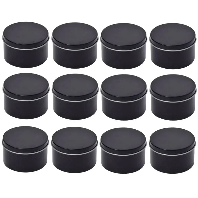 boîtes rondes métal or noir argent contemporaines rangement cosmétiques skincare organiser travel tins cream