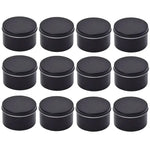 boîtes rondes métal or noir argent contemporaines rangement cosmétiques skincare organiser travel tins cream