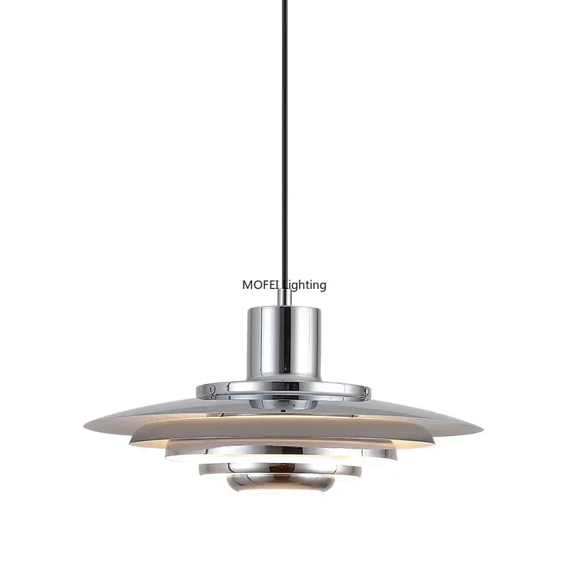 suspension lumineuse argentée moderne nervures câble suspendu chambre salon led minimaliste