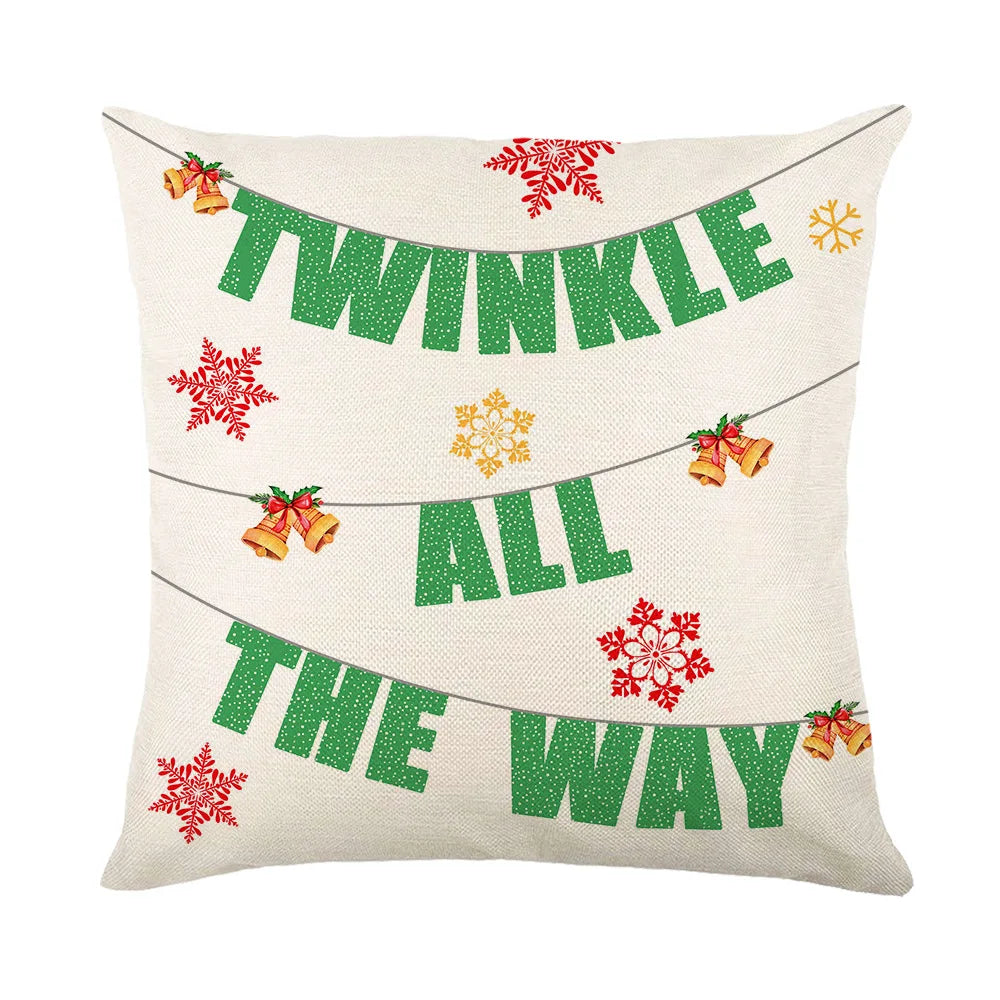coussin carré noël arbre renne guirlande bonhomme neige décoration maison traditionnel opacité fixe