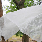 rideau dentelle florale blanc vintage romantique translucide fenêtre chambre coucherhôtelcafébureau