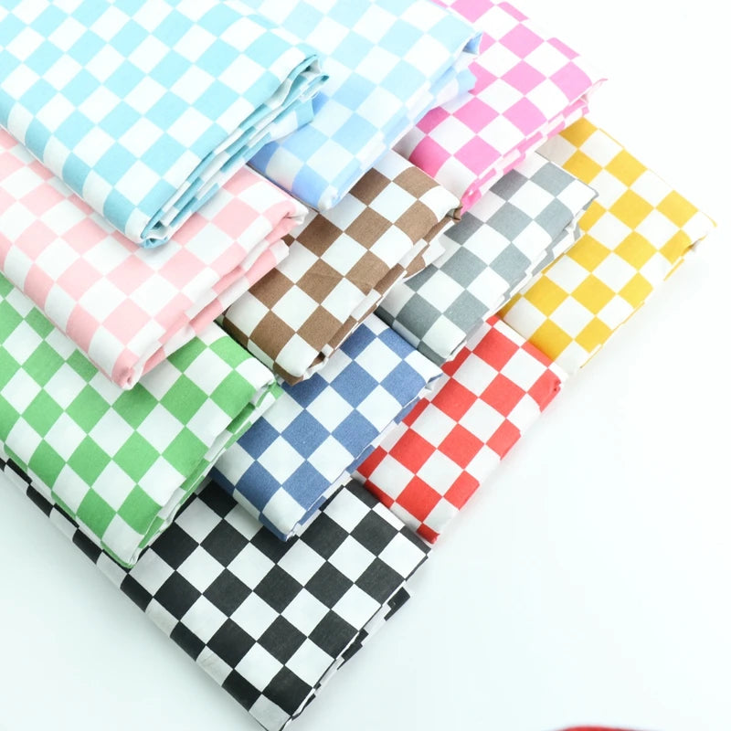 tissu coton carreaux multicolores moderne protection uv respectueux environnement 160cm large