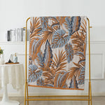 couverture bain coton fleur bleue jaune rapide absorbante machine ethnique traditionnelle