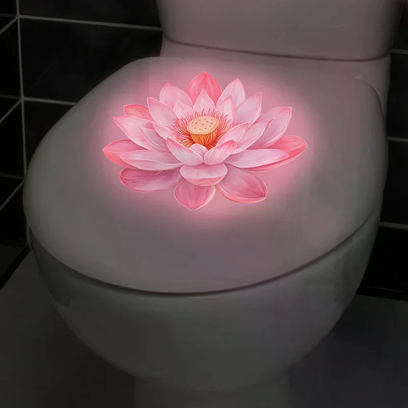 sticker mural fleur lotus rose clair blanc decoration maison chambre salon lumineux amovible autoadhésif