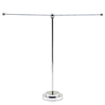 drapeau table double face rouge argenté drapeaux opaques tissu lisse support métal brillant base