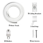rideau polonais flexible blanc moderne facile 2m 3m 5m 6m monté mur