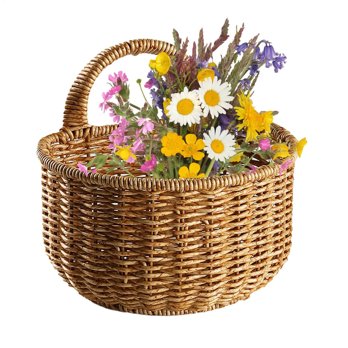 panier tressé osier marron clair traditionnel rangement cuillère bois gousses ailintérieur rusticėDecoration