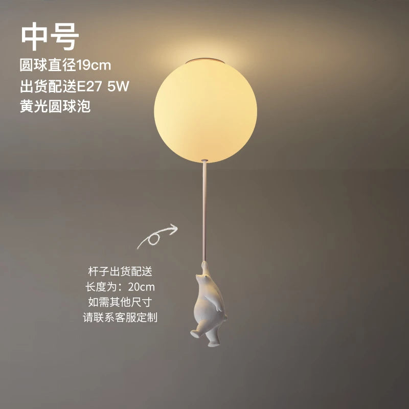lampe suspendue ours blanc moderne boules lumineuses éclairage quotidien résine acrylique