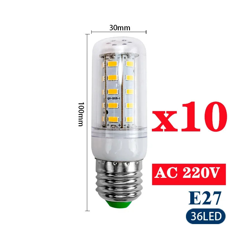 ampoules led blancs grains maïs modernes e14 e27 salon chambre 360 lumens