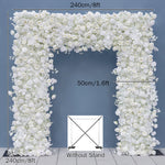 arche décorative mariage fleurs artificielles blanc rose clips chaînes extérieur classique événement anniversaire