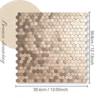 carreaux hexagonaux métal brossé adhésifs modernes gris bronze cuivre doré salle bain chambre