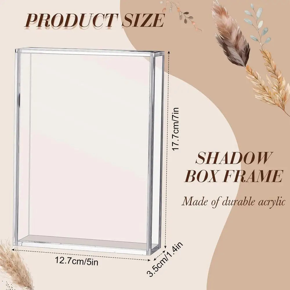 cadre boîte ombre transparent moderne fleurs séchées table photo souvenir maison famille