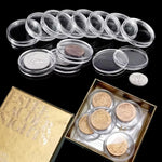 boîtes rangement pièces transparentes rondes modernes 20mm 25mm 27mm 30mm 35mm 40mm 45mm 50mm