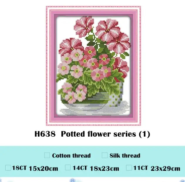 broderie fleurs colorées kit point croix toile coton artisanale fleur feuilles violettes roses orangers