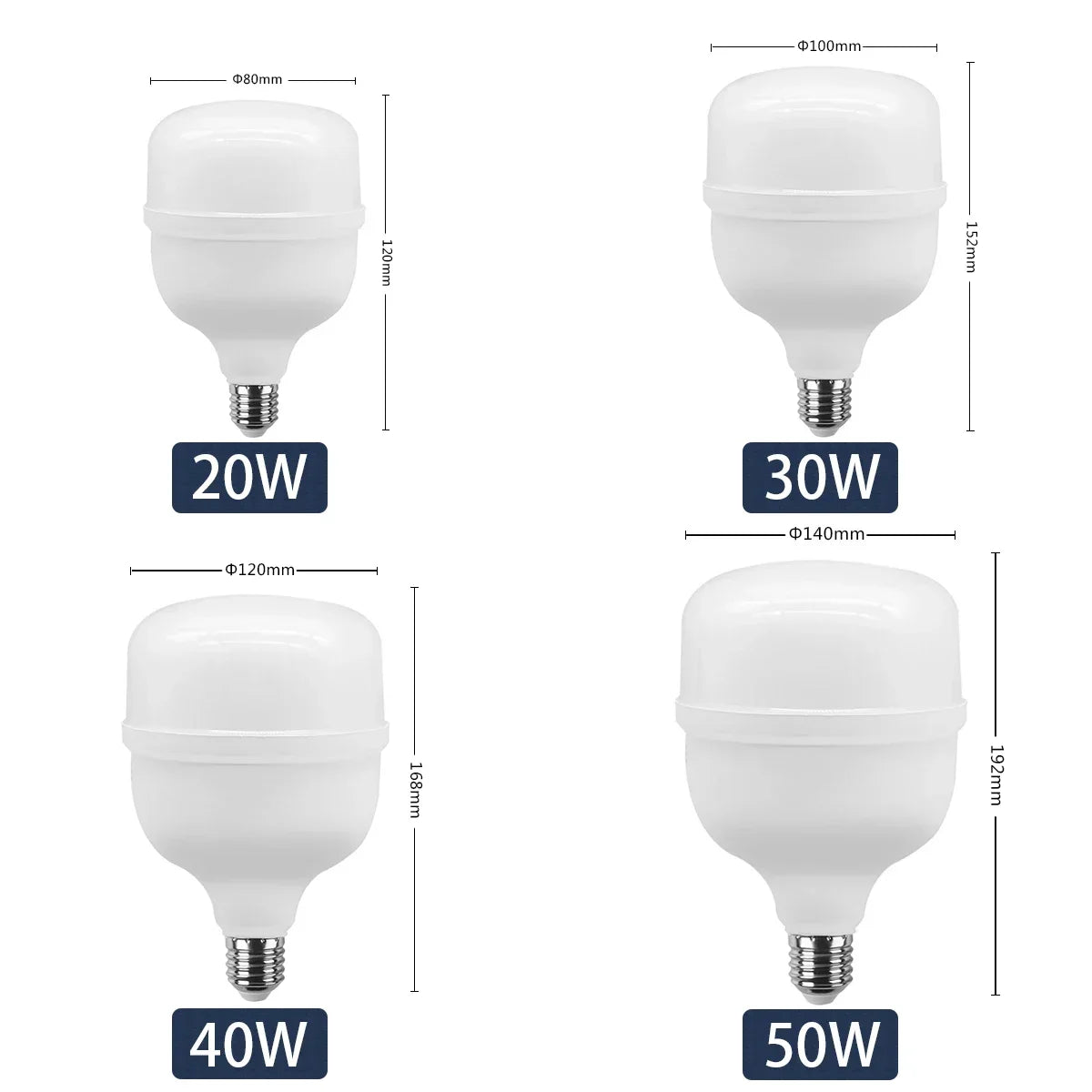 ampoules led 20w 30w 40w 50w e27 blanc moderne salon 25000h 2000lm 6000k 4000k