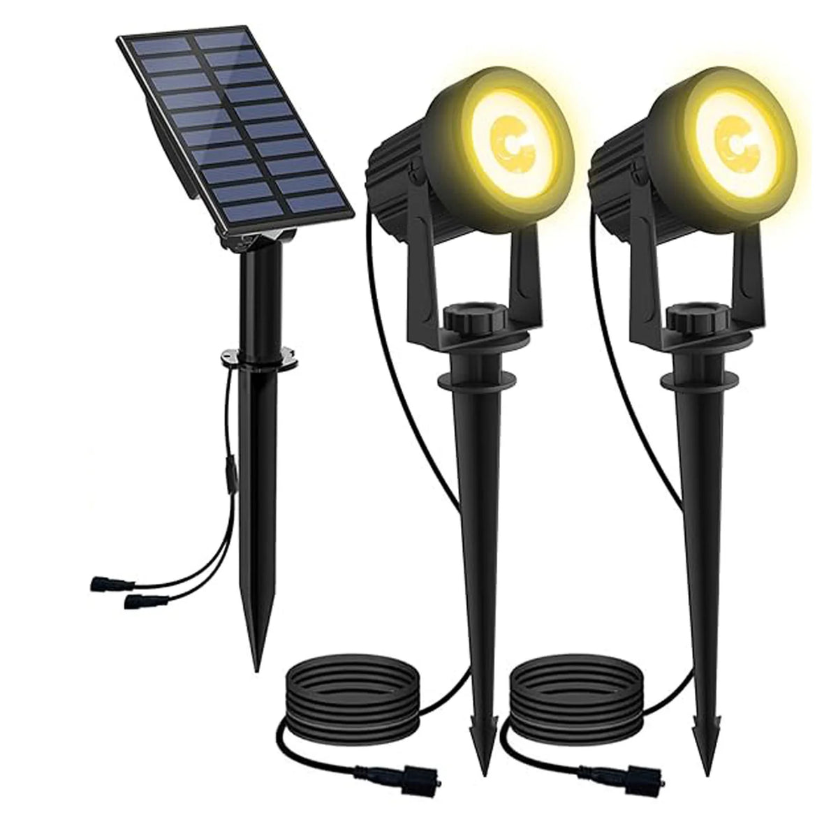 projecteur solaire led changeante ip65 étanche moderne noir matextérieur jardin fixepiquet