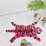 tapis moderne rose tigre polyester antidérapant imperméable salon chambre voyage