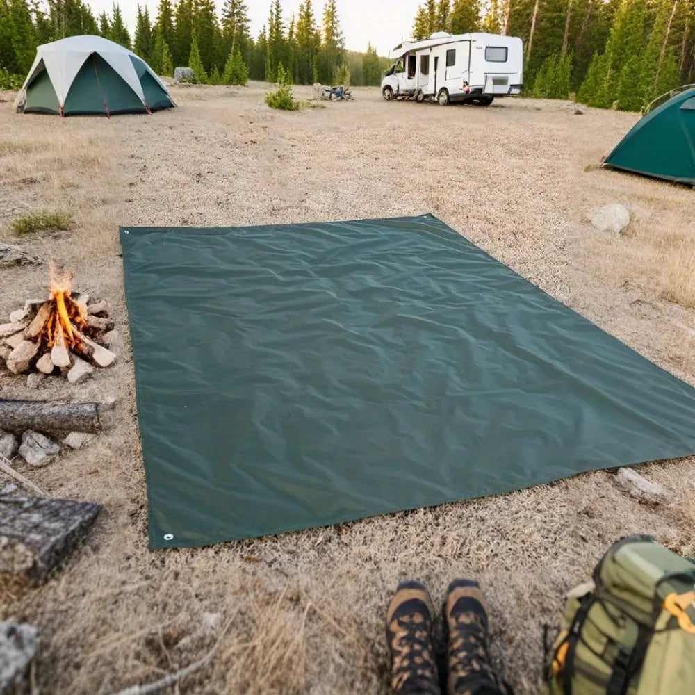 tapis sol oxford vert foncé noir antidérapant robuste camping randonnée plage