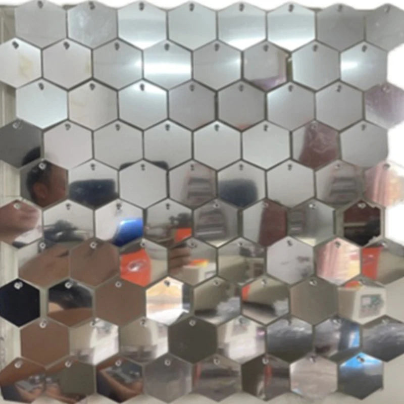 panneau décoration murale hexagonal sequins brillant fond fête mariage anniversaire baby shower décor moderne
