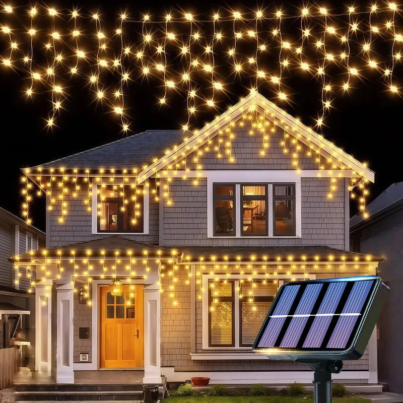 guirlande lumineuse solaire 96 led 162 led multicolore moderne décoration noël halloween