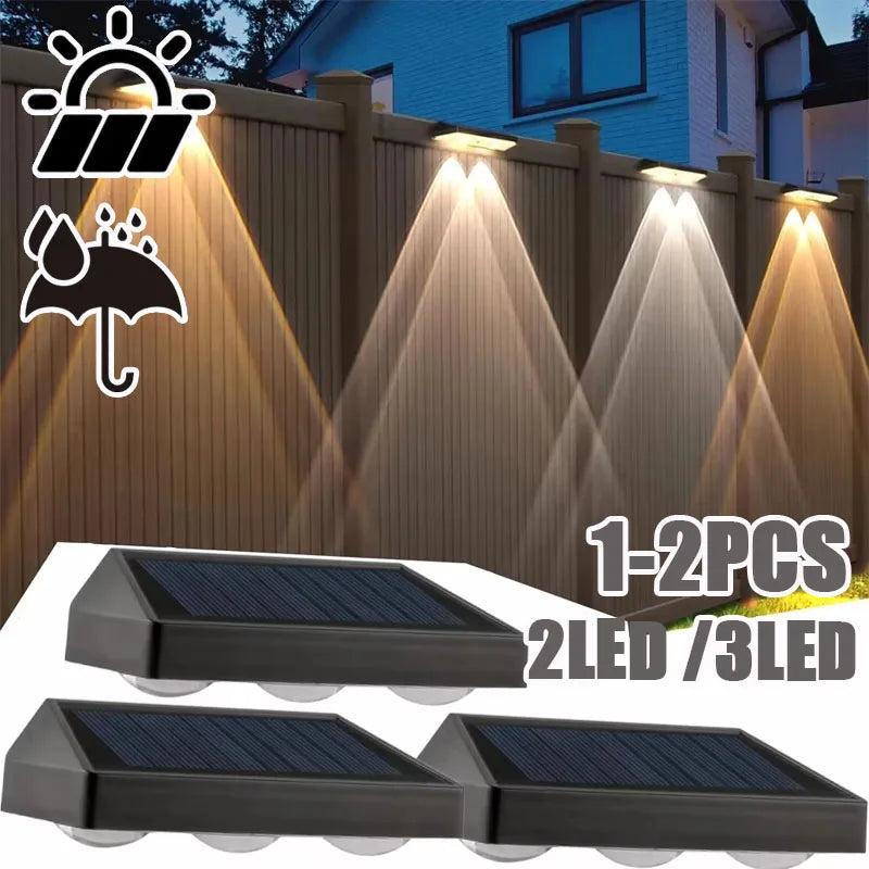 éclairage solaire mural haute luminosité led noir étanche extérieur jardin allée moderne