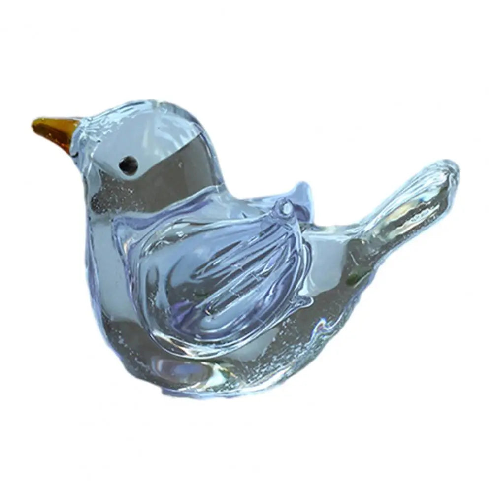 ornement décoration maison oiseau verre bleu vert transparent artisanal moderne statuette collectionnée