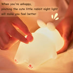 lampe chevet veilleuse lapin blanc rose mignon cartoon chambre enfant