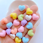 decoratives resine forme coeur etoile fleur couleurs vert jaune rose blanc bleu violet 11mm