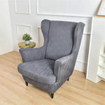 housses fauteuil gris rayures moderne protection reutilisable chair ottoman COVER