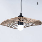 suspension lumineuse moderne tissée noir beige ampoule câble artisanal opacité chambre salon