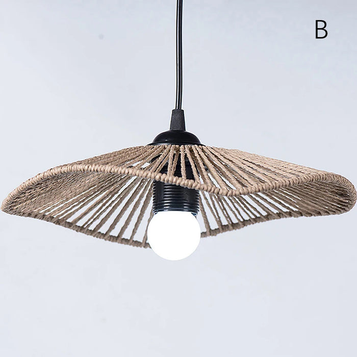 suspension lumineuse moderne tissée noir beige ampoule câble artisanal opacité chambre salon