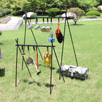 porte ustensiles pliables extérieur aluminium noir rouille camping suspension cuivré outdoors cuisson