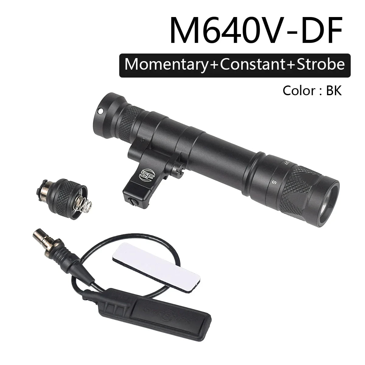 lampe torche tactique led noir texturée clip picatinny rechargeable chasse airsoft moderne