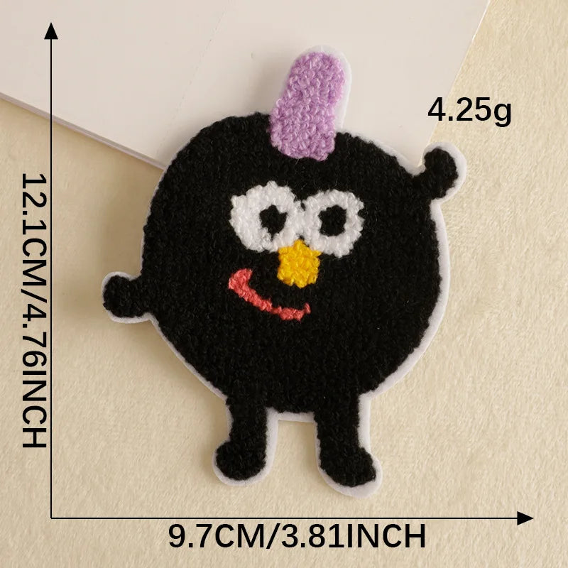 écussons décoratifs animaux mignons rose noir adhésifs créatifs cartoon polyestère