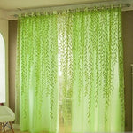 rideau decoratif feuilles saule violet transparent romantique maison