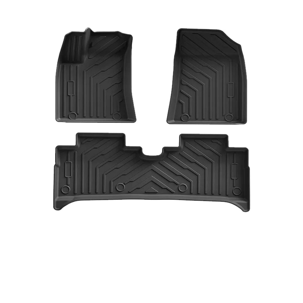 tapis sol voiture noir rayures diagonales surface rugueuse moderne résistant poignées compartiments rangement