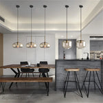 suspension lumineuse moderne minimaliste transparent beige ampoule e27 câble noir 150cm 10cm diamètre flux