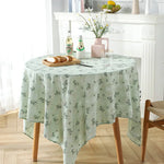 nappe table coton verte motifs floraux semi transparente classique rustique pâques noël
