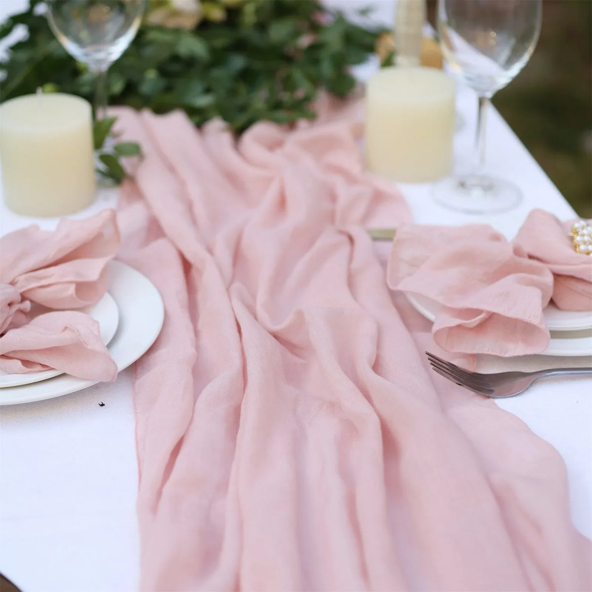 serviettes table vert olive rose bleu clair gris texture lin naturelle classique maison wedding