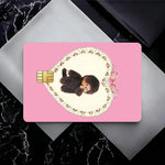 autocollants cartes visite illustration animée monchhichi coeurs géométriques réutilisables étanches single piece package