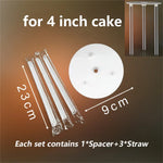 supports gâteau transparents modernes tailles différentes 12 16 20cm barres verticales inclusecake standmulticouchesdiy