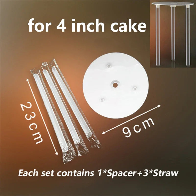 supports gâteau transparents modernes tailles différentes 12 16 20cm barres verticales inclusecake standmulticouchesdiy