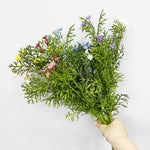 bouquet fleurs artificielles decoration maison mariage anniversaire vert jaune blanc bleu rose