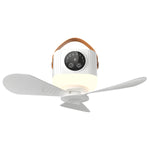 ventilateur plafonnier blanc moderne rechargeable lumière led télécommande camping chambre coucher
